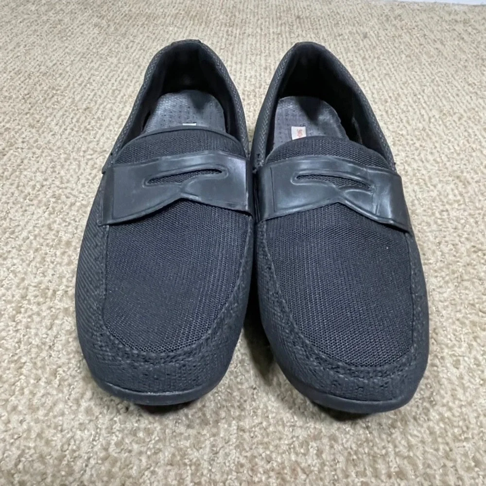 SWIMS Breeze Penny Loafer Men 11 Black Mesh Breathable Coastal Boat Preppy